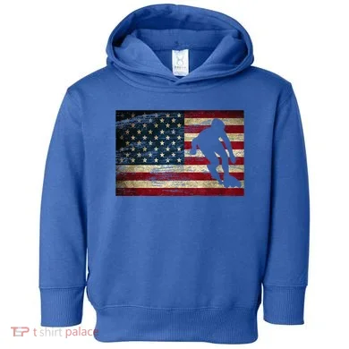 Inline Speed Skating American Flag Roller Blading Toddler Hoodie