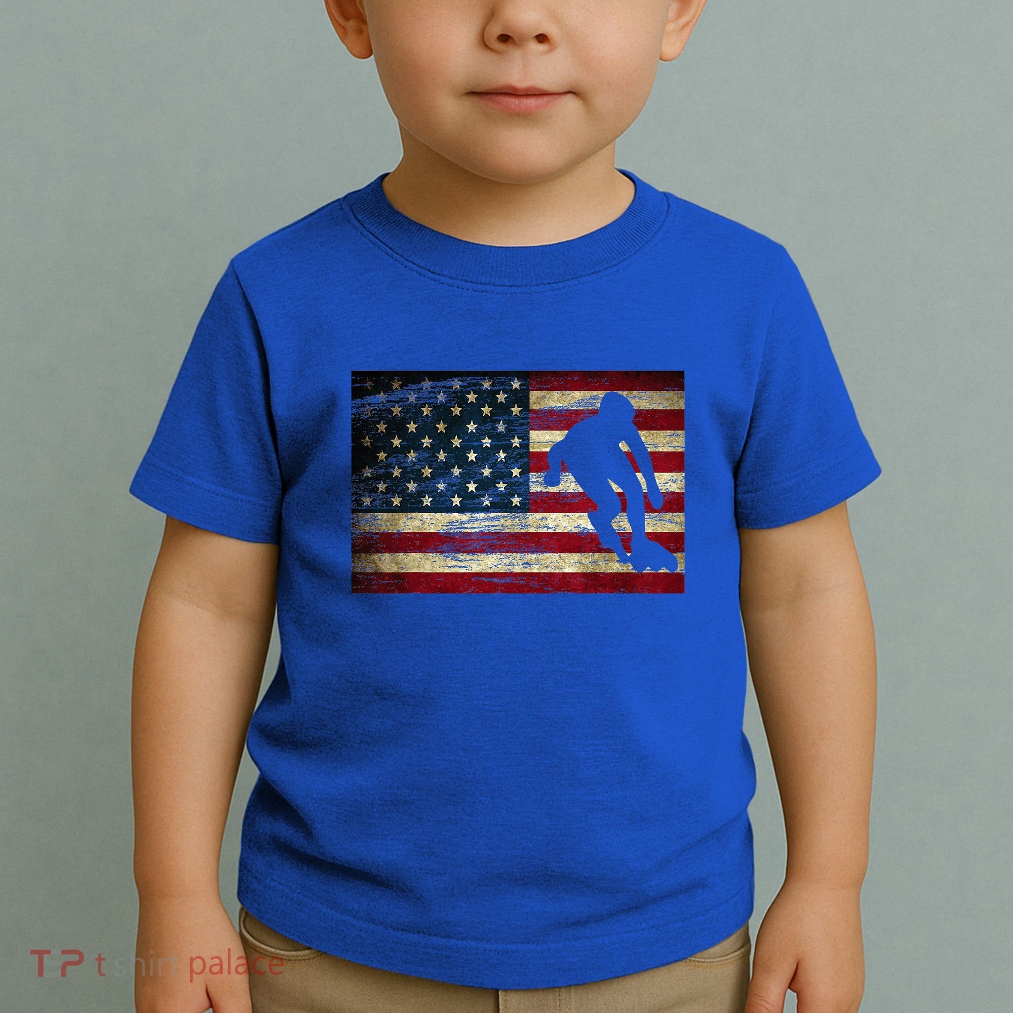 Inline Speed Skating American Flag Roller Blading Toddler T-Shirt