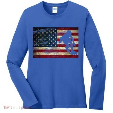 Inline Speed Skating American Flag Roller Blading Women's Long Sleeve Shirt