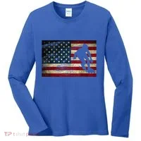 Inline Speed Skating American Flag Roller Blading Women's Long Sleeve Shirt thumb 0