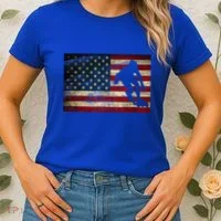 Inline Speed Skating American Flag Roller Blading Women's T-Shirt thumb 2
