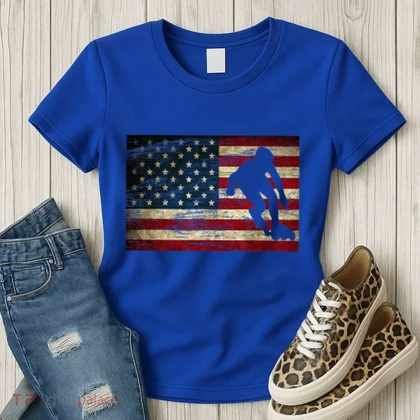 Inline Speed Skating American Flag Roller Blading Women's T-Shirt