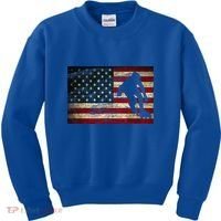 Inline Speed Skating American Flag Roller Blading Kids Sweatshirt thumb 0