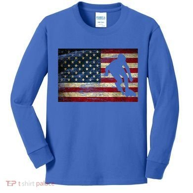 Inline Speed Skating American Flag Roller Blading Kids Long Sleeve Shirt