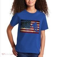 Inline Speed Skating American Flag Roller Blading Kids T-Shirt thumb 2