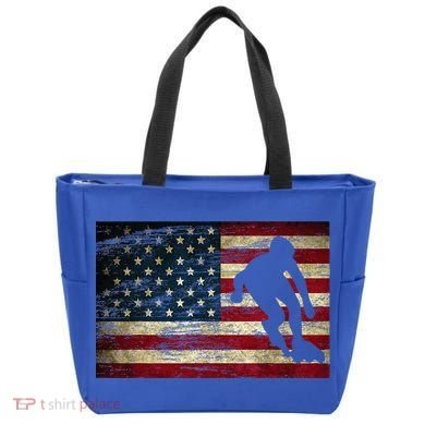 Inline Speed Skating American Flag Roller Blading Tote Bag