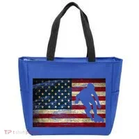 Inline Speed Skating American Flag Roller Blading Tote Bag thumb 0