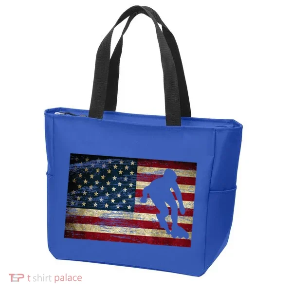 Inline Speed Skating American Flag Roller Blading Tote Bag