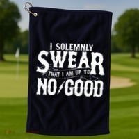 I Solemnly Swear That I Am To No Good Golf Towel thumb 1
