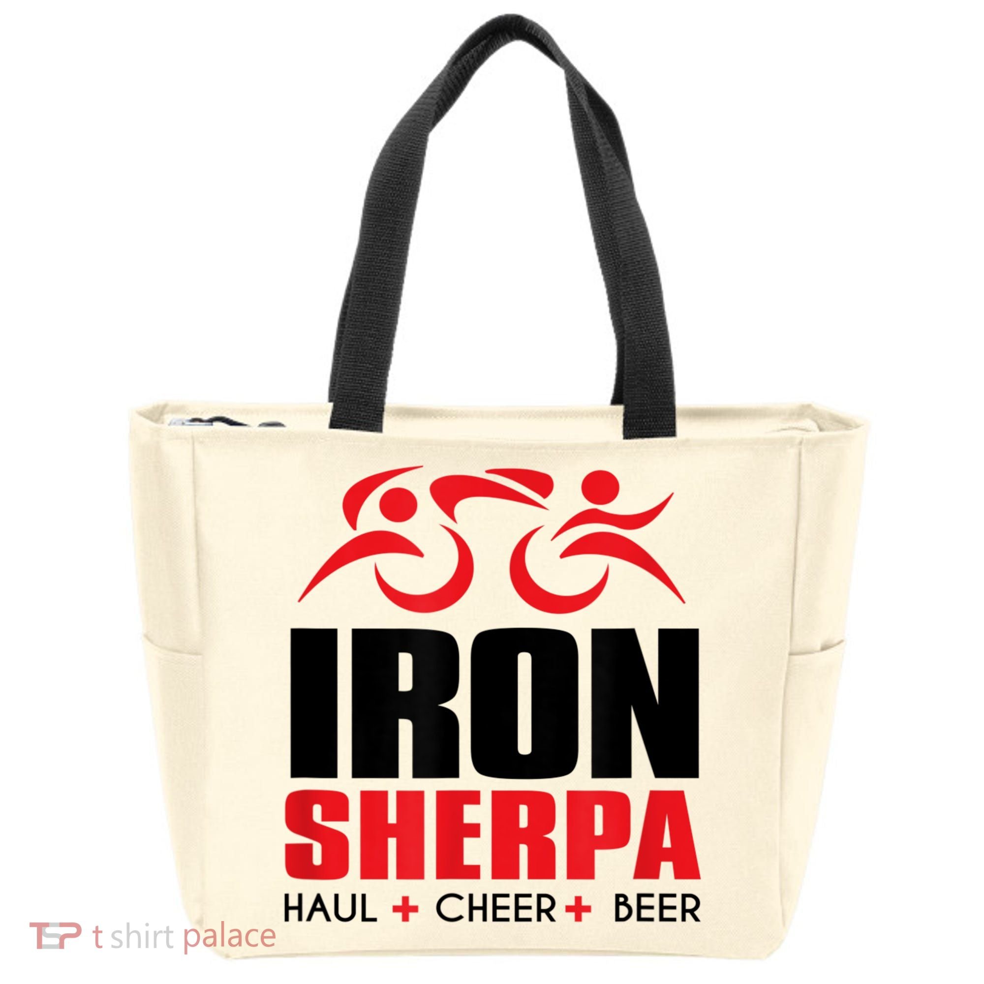 IRON SHERPA Sherpa Triathlon Triathlete Haul Cheer Beer Tote Bag