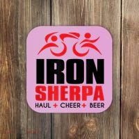 IRON SHERPA Sherpa Triathlon Triathlete Haul Cheer Beer Coaster thumb 0