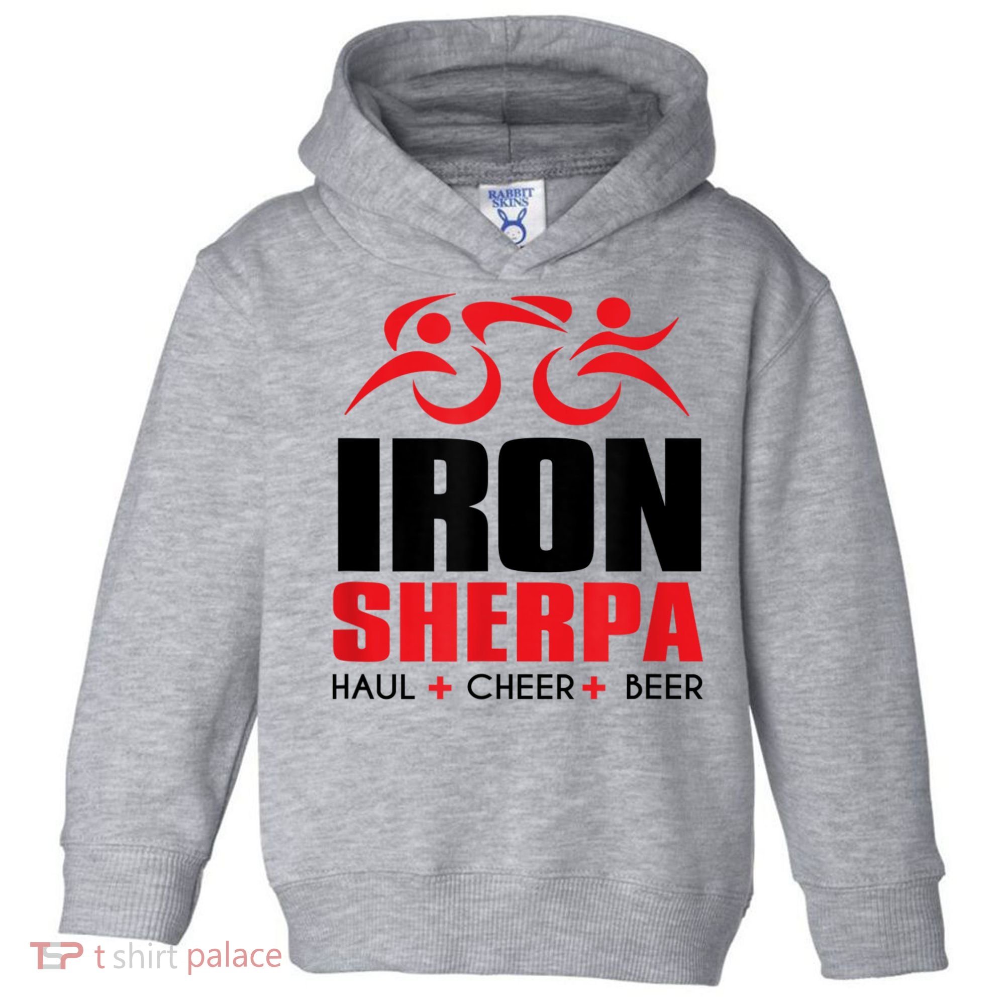 IRON SHERPA Sherpa Triathlon Triathlete Haul Cheer Beer Toddler Hoodie