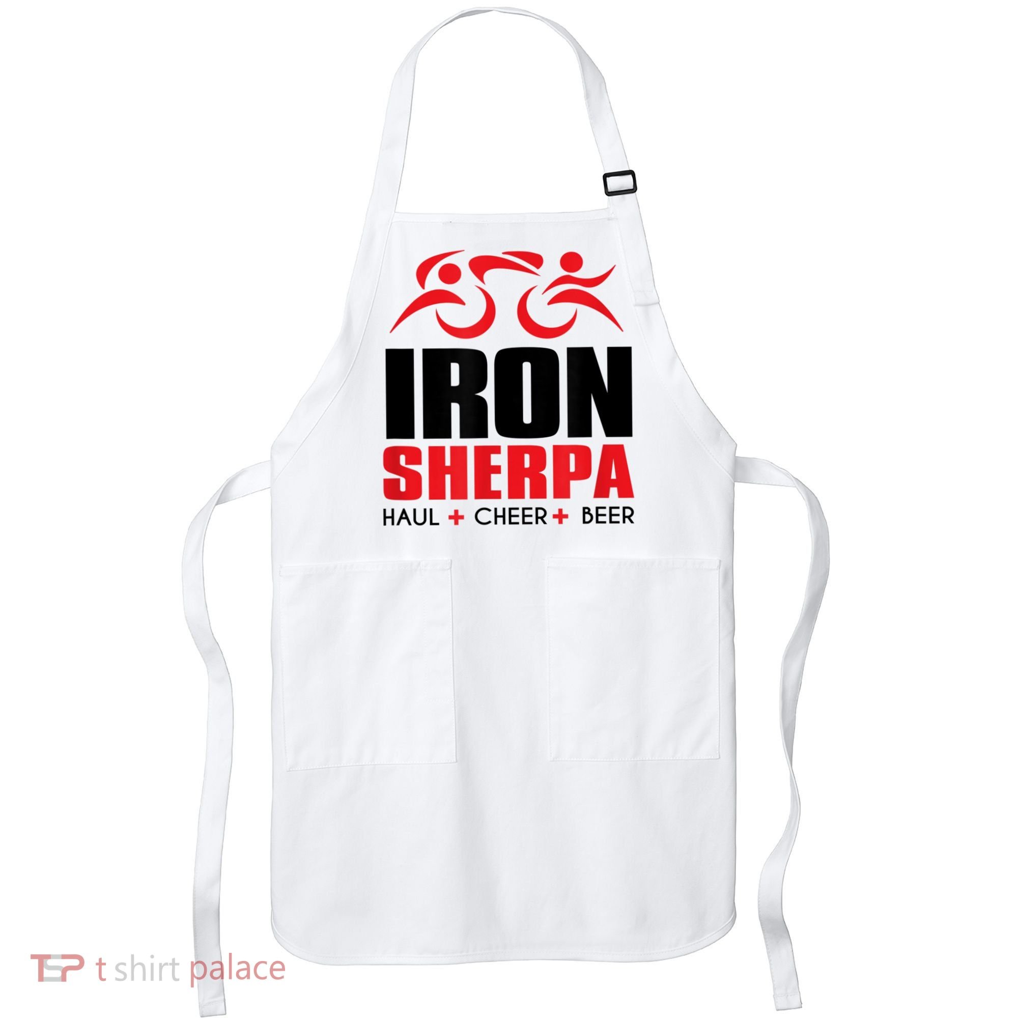 IRON SHERPA Sherpa Triathlon Triathlete Haul Cheer Beer Apron