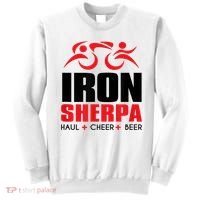 IRON SHERPA Sherpa Triathlon Triathlete Haul Cheer Beer Sweatshirt thumb 0