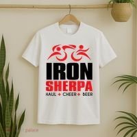 IRON SHERPA Sherpa Triathlon Triathlete Haul Cheer Beer T-Shirt thumb 2