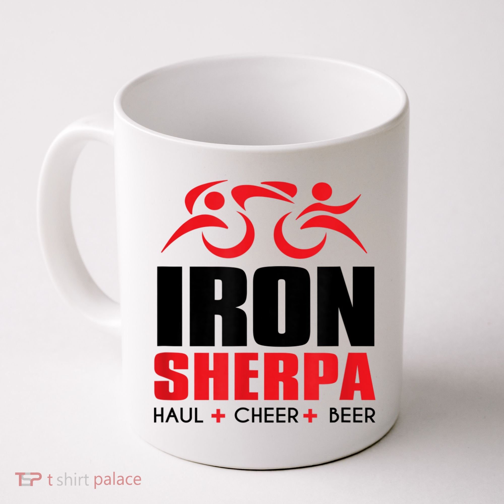 IRON SHERPA Sherpa Triathlon Triathlete Haul Cheer Beer Coffee Mug