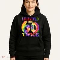 I Survived The Sixties 60s Twice Tie Dye 70th Birthday Hoodie thumb 5