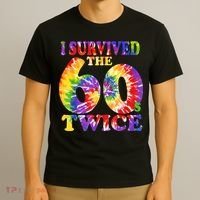 I Survived The Sixties 60s Twice Tie Dye 70th Birthday T-Shirt thumb 3