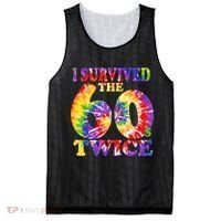 I Survived The Sixties 60s Twice Tie Dye 70th Birthday Mesh Reversible Basketball Jersey Tank thumb 0
