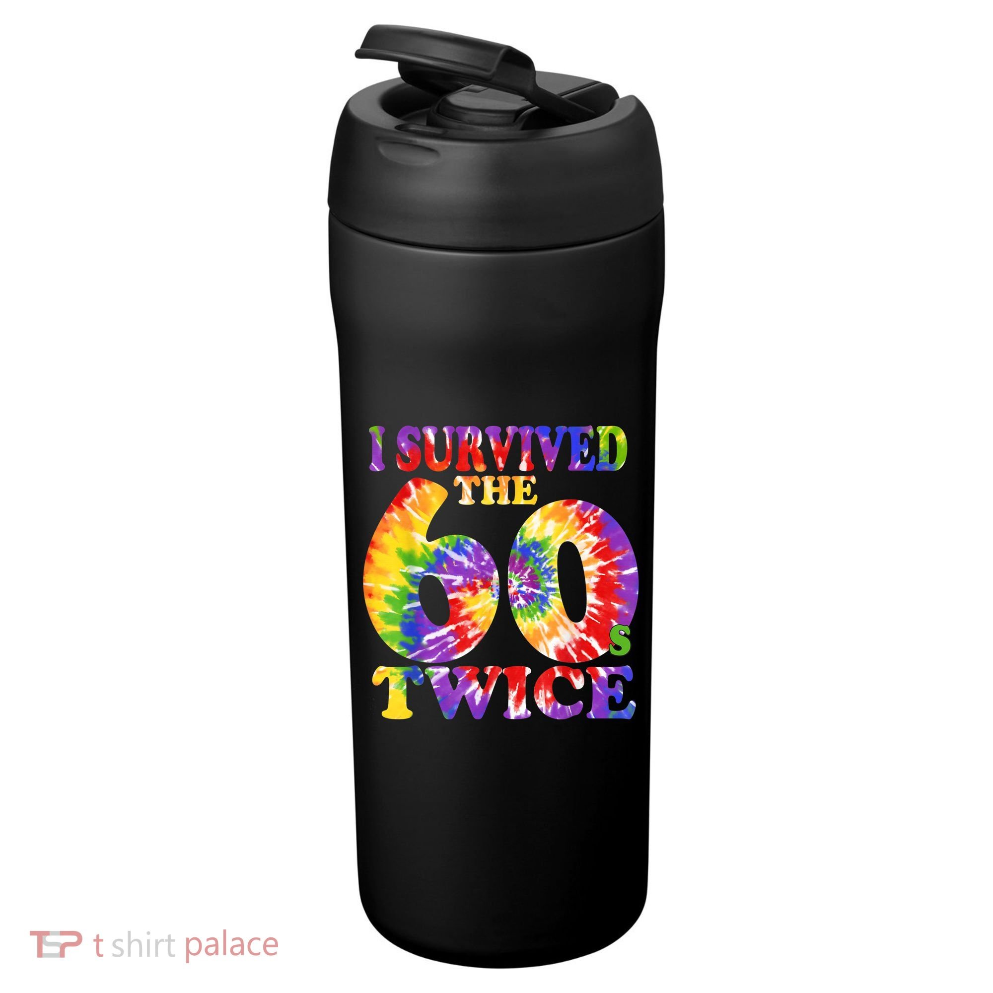 I Survived The Sixties 60s Twice Tie Dye 70th Birthday 24oz Duet Stainless Steel Tumbler