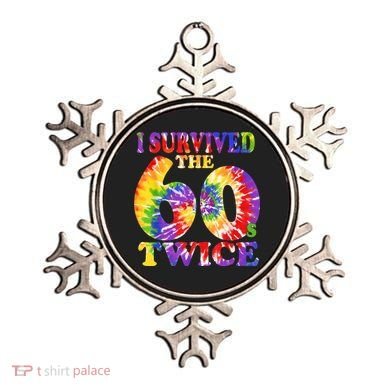 I Survived The Sixties 60s Twice Tie Dye 70th Birthday Ornament