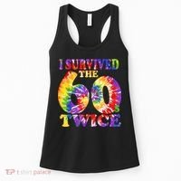I Survived The Sixties 60s Twice Tie Dye 70th Birthday Women's Tank Top thumb 0