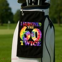 I Survived The Sixties 60s Twice Tie Dye 70th Birthday Golf Towel thumb 2