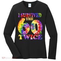 I Survived The Sixties 60s Twice Tie Dye 70th Birthday Women's Long Sleeve Shirt thumb 0