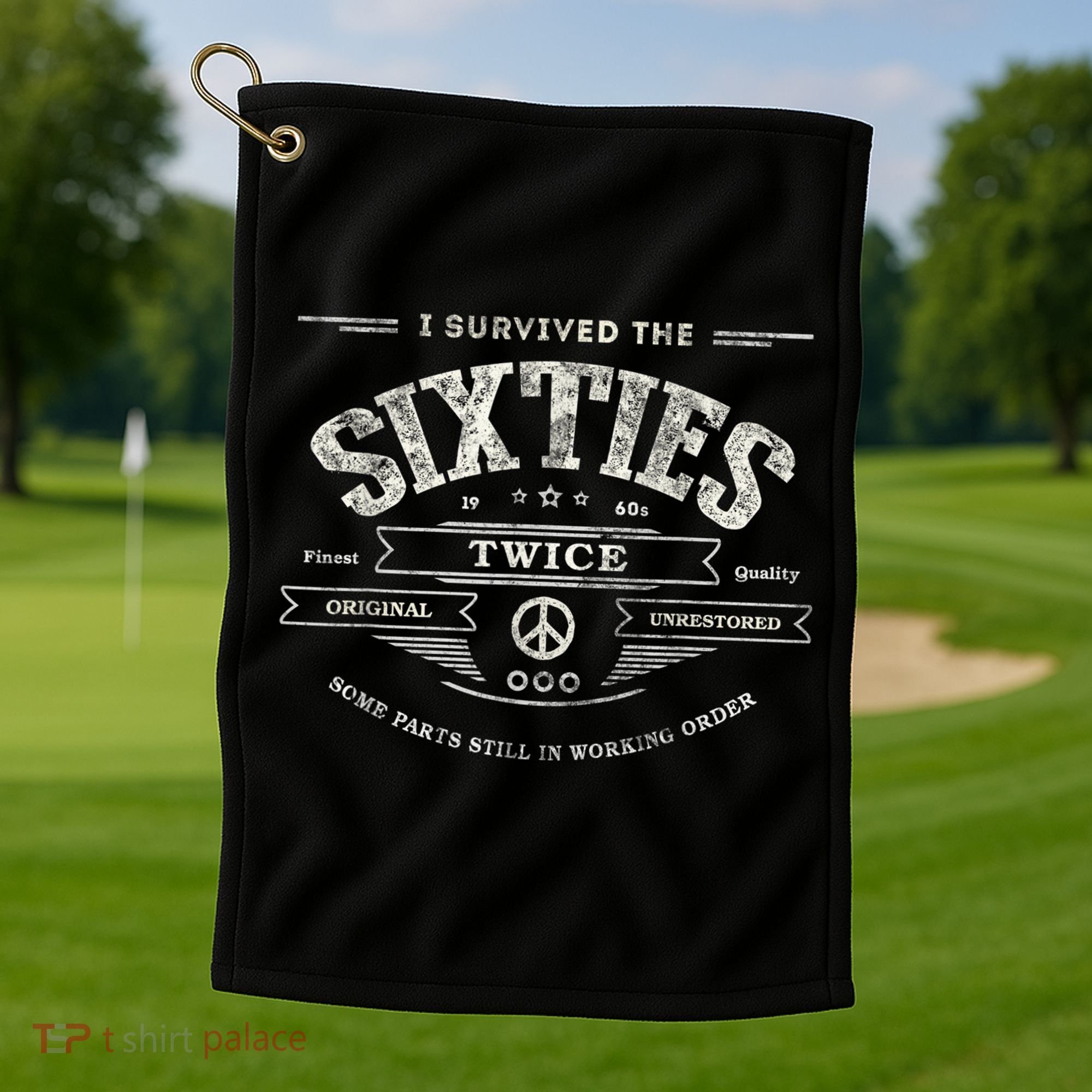 I SURVIVED The SIXTIES TWICE Built In 60s 70th 60th Birthday Golf Towel