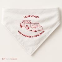 I Survived The Midwest Goodbye USA-Made Doggie Bandana thumb 0