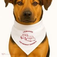 I Survived The Midwest Goodbye USA-Made Doggie Bandana thumb 1