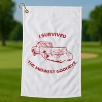 I Survived The Midwest Goodbye Golf Towel thumb 1