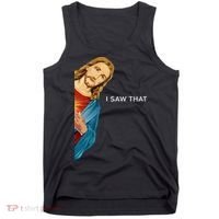 I Saw That Funny Jesus Christian Tank Top thumb 0