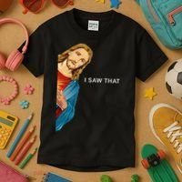 I Saw That Funny Jesus Christian Kids T-Shirt thumb 3