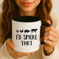 I'd Smoke That Funny BBQ Weed Cannabis Coffee Mug thumb 3