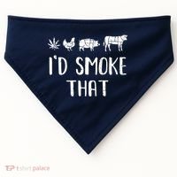 I'd Smoke That Funny BBQ Weed Cannabis USA-Made Doggie Bandana thumb 0