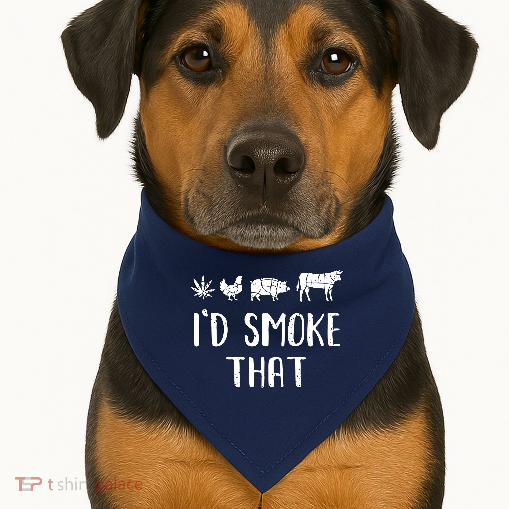 I'd Smoke That Funny BBQ Weed Cannabis USA-Made Doggie Bandana