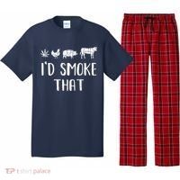 I'd Smoke That Funny BBQ Weed Cannabis Pajama Set thumb 0