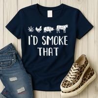 I'd Smoke That Funny BBQ Weed Cannabis Women's T-Shirt thumb 3