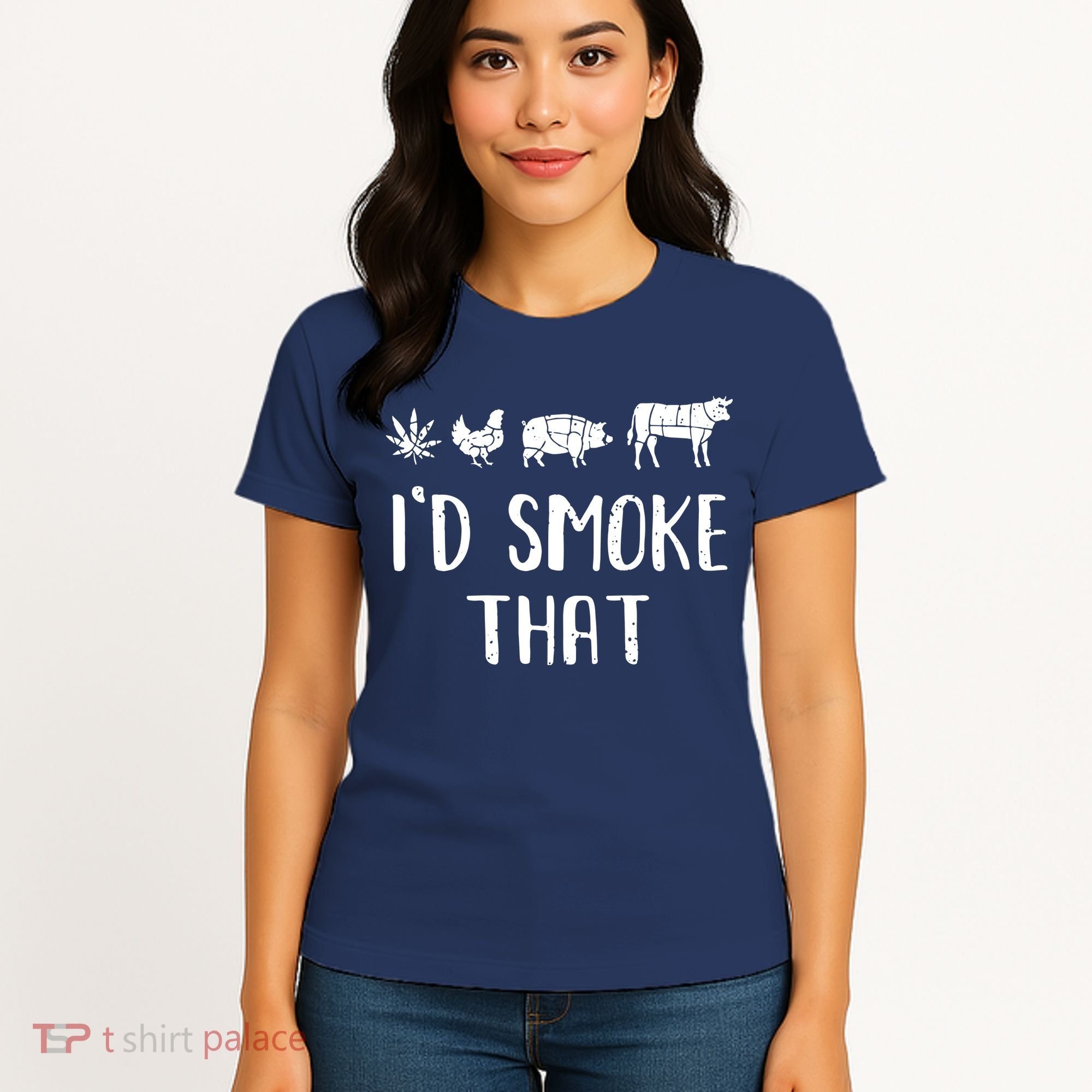 I'd Smoke That Funny BBQ Weed Cannabis Women's T-Shirt
