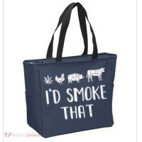 I'd Smoke That Funny BBQ Weed Cannabis Tote Bag thumb 2