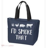 I'd Smoke That Funny BBQ Weed Cannabis Tote Bag thumb 3