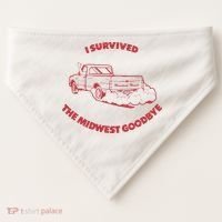 I Survived The Midwest Goodbye USA-Made Doggie Bandana thumb 0