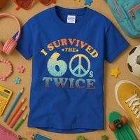 I Survived The Sixties 60s Twice Kids T-Shirt thumb 3