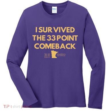 I Survived The 33 Point Comeback Women's Long Sleeve Shirt