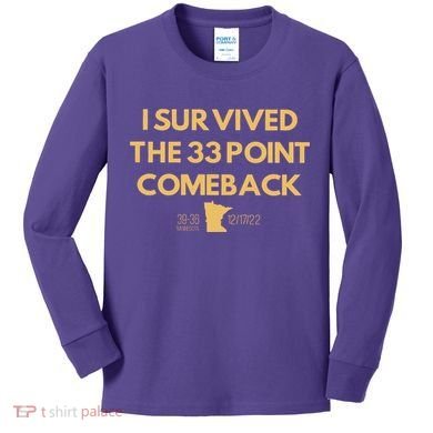 I Survived The 33 Point Comeback Kids Long Sleeve Shirt