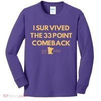 I Survived The 33 Point Comeback Kids Long Sleeve Shirt thumb 0