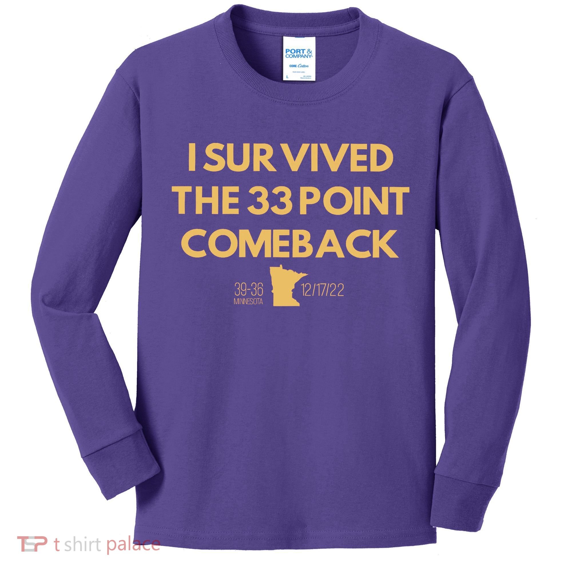 I Survived The 33 Point Comeback Kids Long Sleeve Shirt