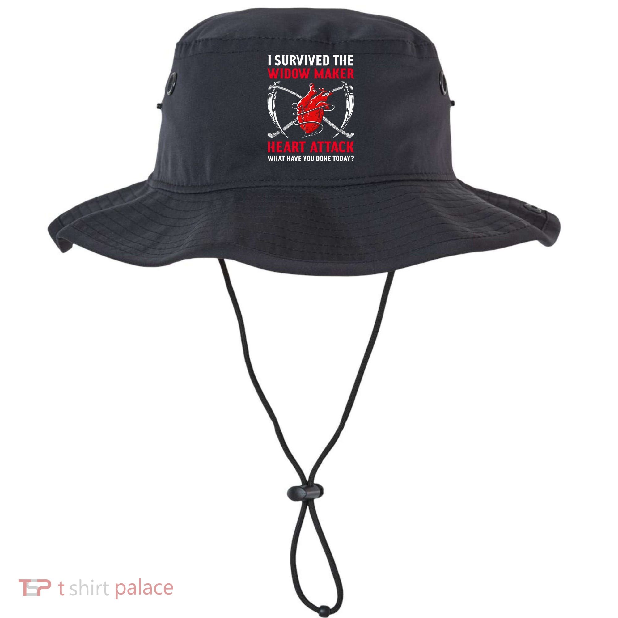 I Survived The Widow Maker Heart Attack Heart Disease Gift Bucket Hat
