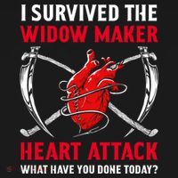 I Survived The Widow Maker Heart Attack Heart Disease Gift Bucket Hat thumb 4